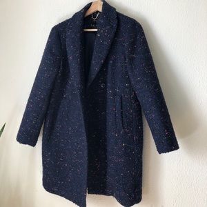 J.Crew Daphne Topcoat in Navy Tweed